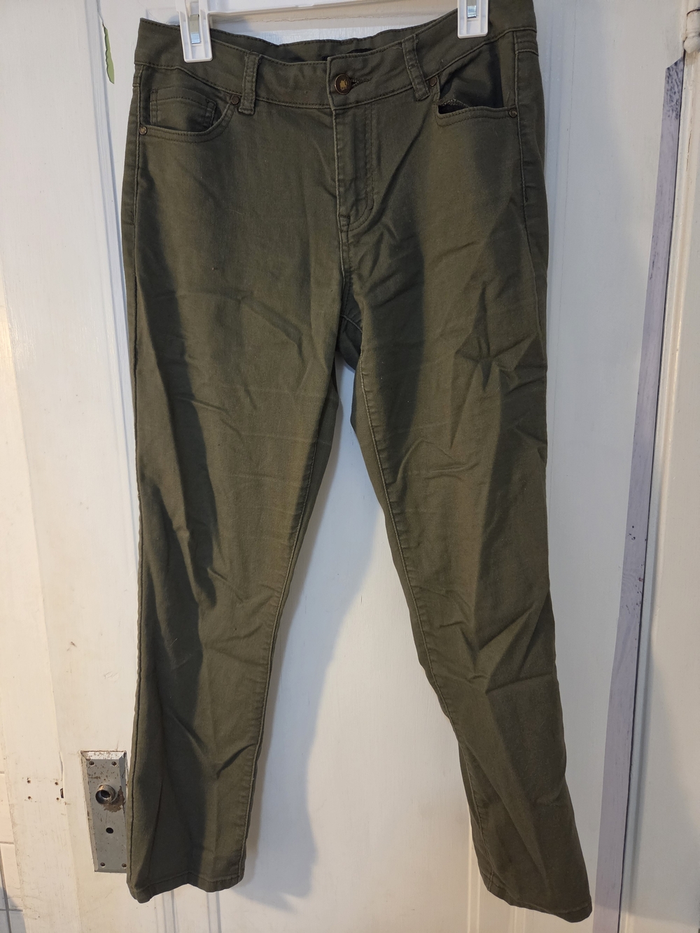 d. jeans Olive Green Chinos - Slim Straight Fit